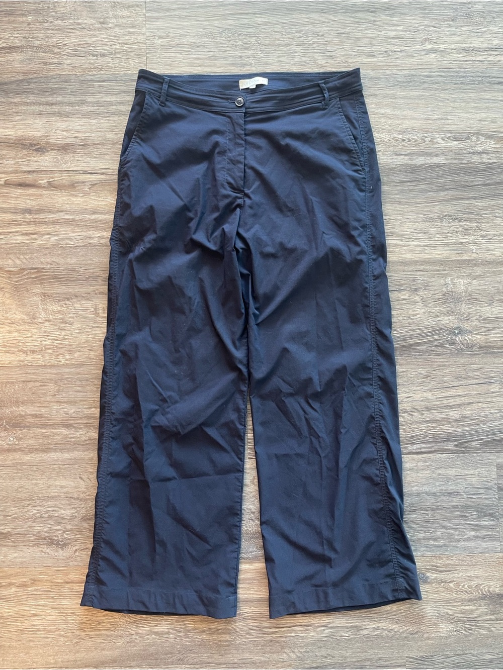 Anatomie | Navy Blue Adjustable Waist Wide Leg Lightweight Pant Stretch Travel